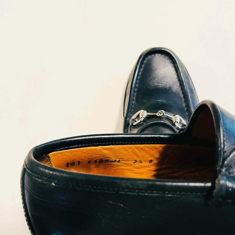 Gucci Black Leather Horsebit Classic Men’s Loafers Size 7.5 B - Picture 7 of 7
